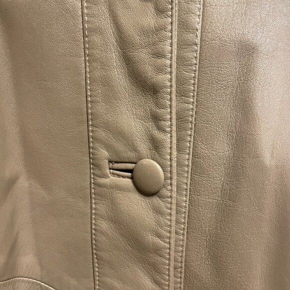 BOD & CHRISTENSEN Long Tan Leather Coat – Size M - Picture 3 of 9
